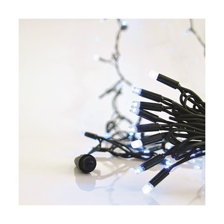 Λαμπάκια led με καουτσούκ καλώδιο, επεκτεινόμενο εξωτερικού χώρου σε σειρά 100L με πράσινο καλώδιο,10 λευκά led και 90 μπλέ l...