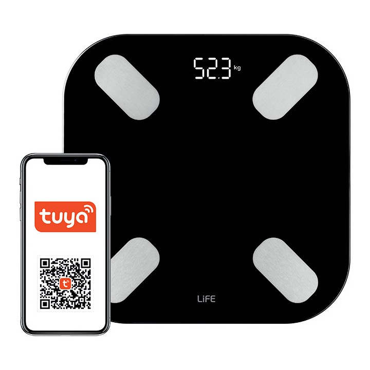 Bluetooth TUYA Smart γυάλινη ψηφιακή ζυγαριά μπάνιου LIFE FIT SMART BT