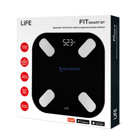 Bluetooth TUYA Smart γυάλινη ψηφιακή ζυγαριά μπάνιου LIFE FIT SMART BT
