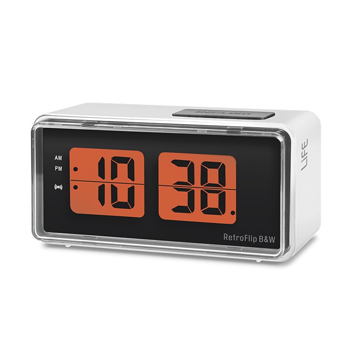 Ψηφιακό ρολόι / ξυπνητήρι με οθόνη LCD και retro flip design LIFE RETROFLIP B&W