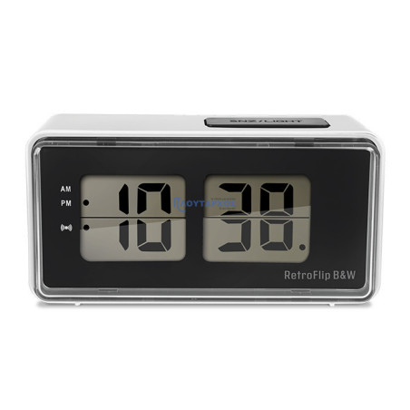 Ψηφιακό ρολόι / ξυπνητήρι με οθόνη LCD και retro flip design LIFE RETROFLIP B&W