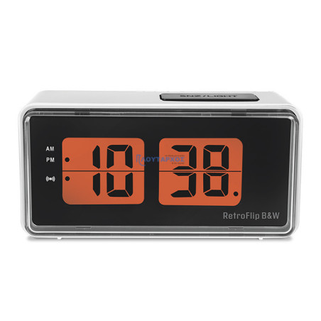 Ψηφιακό ρολόι / ξυπνητήρι με οθόνη LCD και retro flip design LIFE RETROFLIP B&W