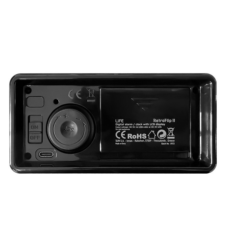 Ψηφιακό ρολόι / ξυπνητήρι με οθόνη LCD και retro flip design. LIFE RETROFLIP II