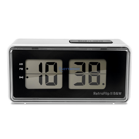 Ψηφιακό ρολόι / ξυπνητήρι με οθόνη LCD και retro flip design LIFE RETROFLIP II B&W
