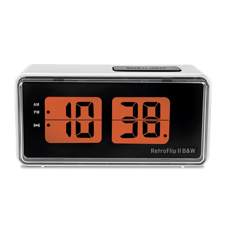 Ψηφιακό ρολόι / ξυπνητήρι με οθόνη LCD και retro flip design LIFE RETROFLIP II B&W