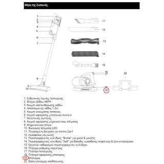 Μπαταρία για επαναφορτιζόμενή ηλεκτρική σκουπά Στικ 29.6V BLDC IZ-4008 IZZY original IZZY SKBAT0012