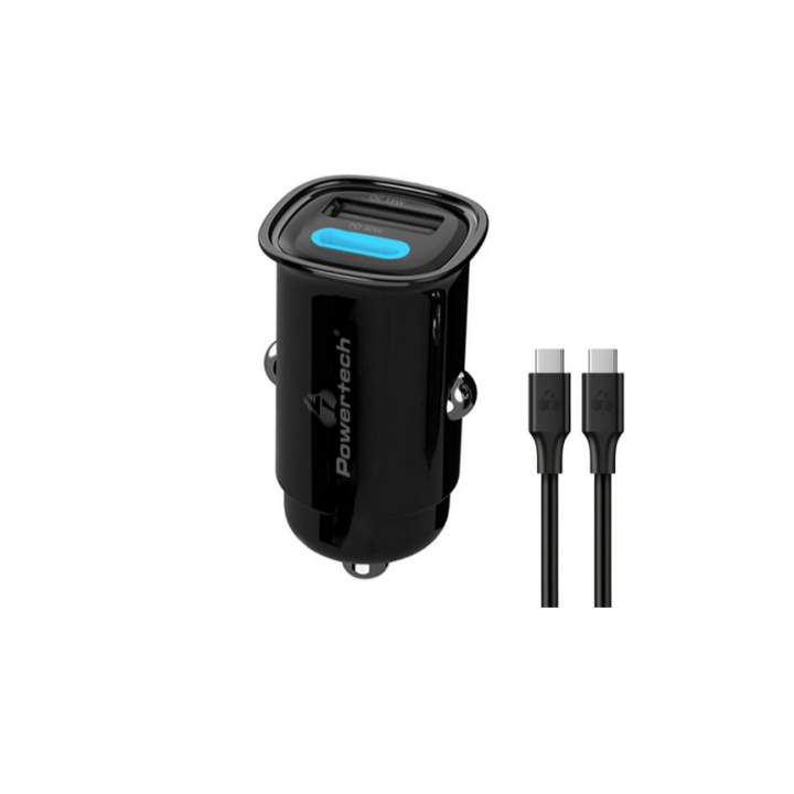 Universal φορτιστής αυτοκινήτου USB/USB TYPE-C 30W σε μαύρο χρώμα  USB0017B