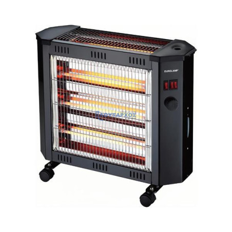 Θερμάστρα χαλαζία 2400W μαύρη με ανεμιστήρα, υγραντήρα και θερμοστατή EUROLAMP EUROLAMP 300-41407