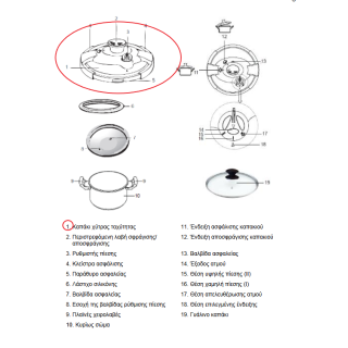 Καπάκι χύτρας ταχύτητος κομπλέ IZZY NATURA/MULTI SET original IZZY KXITR0001