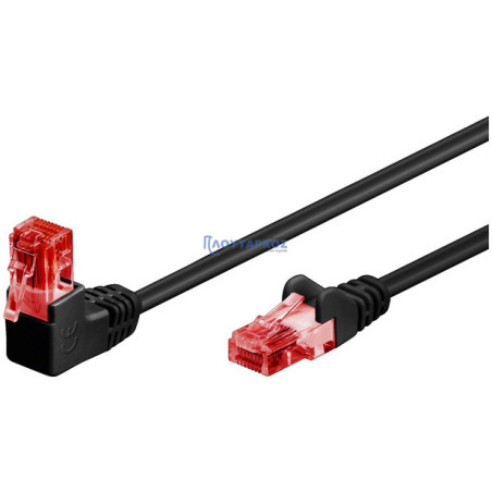 Καλώδιο δικτύου γωνιακό CAT6 UTP patch cord 0.5m σε μαύρο χρώμα ΓΕΝΙΚΗΣ ΧΡΗΣΗΣ UTP0001G