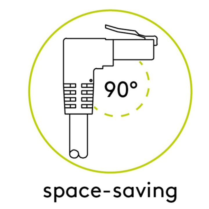 Καλώδιο δικτύου γωνιακό CAT6 UTP patch cord 0.5m σε μαύρο χρώμα ΓΕΝΙΚΗΣ ΧΡΗΣΗΣ UTP0001G