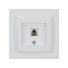 Πρίζα τηλεφώνου χωνευτή μονή λευκή EUROLAMP