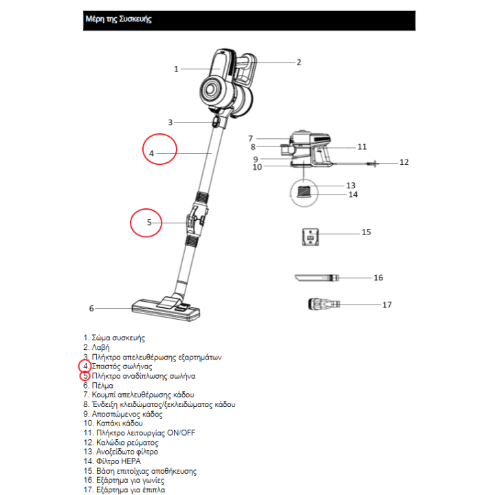 Σωλήνας αναδιπλούμενος ηλεκτρικής σκούπας IZ-4006 IZZY original IZZY SKSL0015