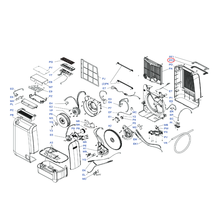 Λαβή κάτω αφυγραντήρα DELONGHI original DELONGHI AF0003
