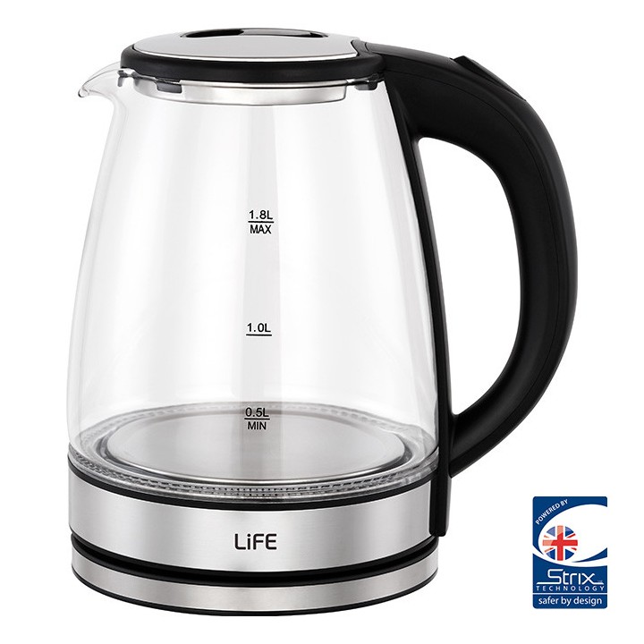 Βραστήρας 1.8L, με φωτισμό LED και κοντρόλ 2200W LIFE CRYSTAL LIFE CRYSTAL