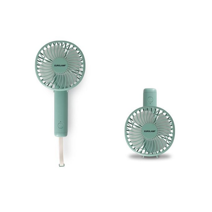 Επαναφορτιζόμενος ανεμιστήρας 2 σε 1, χειρός - επιτραπέζιος σε χακί χρώμα και σύνδεση USB EUROLAMP EUROLAMP 300-20522
