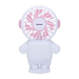 Επαναφορτιζόμενος ανεμιστήρας χειρός - επιτραπέζιος σε ροζ χρώμα και σύνδεση USB Φ8 EUROLAMP EUROLAMP 300-20527