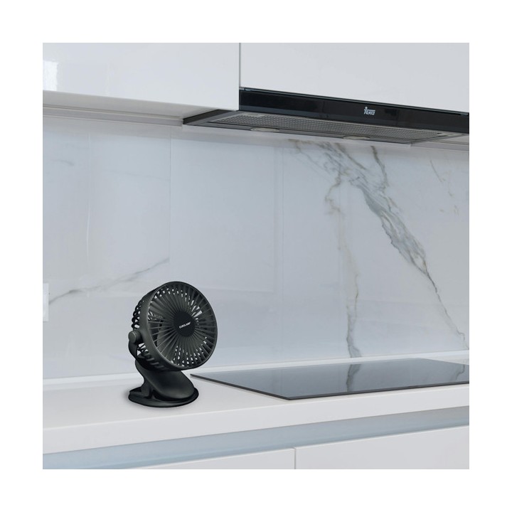 Επιτραπέζιος ανεμιστήρας με κλιπ, μαύρου χρώματος και σύνδεσης USB EUROLAMP EUROLAMP 300-20530