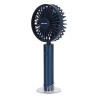 Επιτραπέζιος – χειρός ανεμιστήρας επαναφορτιζόμενος μώβ χρώματος με σύνδεση USB  και βάση κινητού EUROLAMP