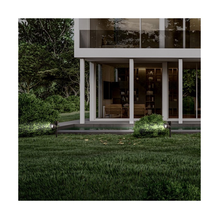 Σποτ φωτιστικό ηλιακό κήπου καρφωτό κινητό μαύρο EUROLAMP EUROLAMP 145-20852