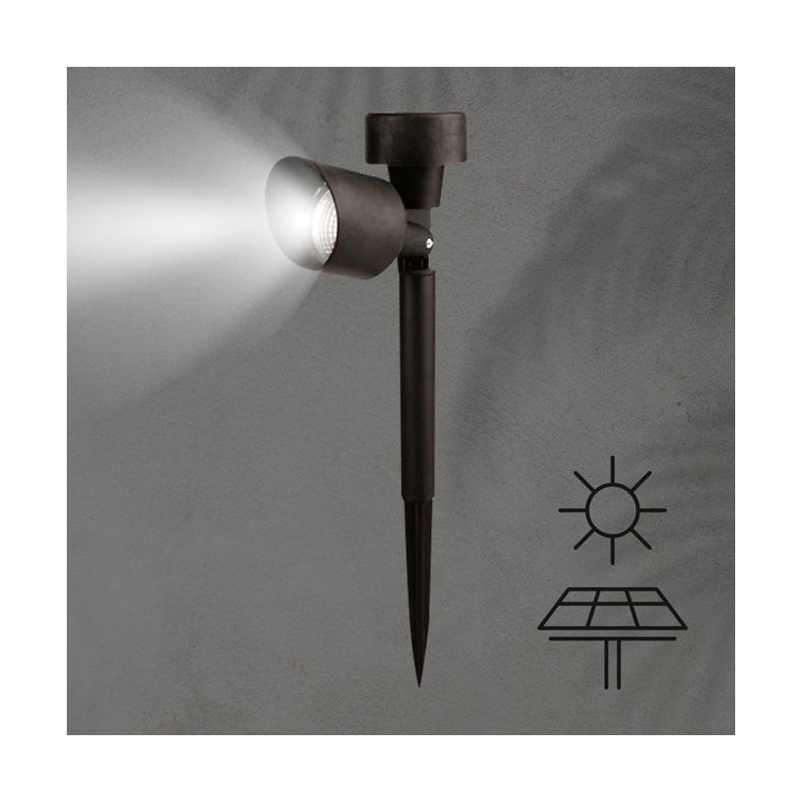 Σποτ φωτιστικό ηλιακό κήπου καρφωτό κινητό μαύρο EUROLAMP