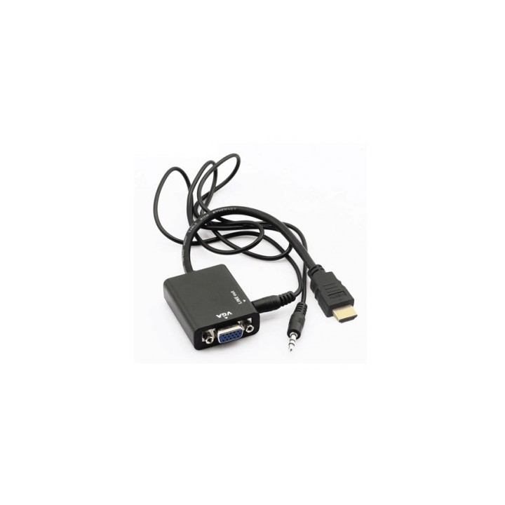 Αντάπτορας VGA και 3.55mm σε HDMI μαύρος  FTT14-010