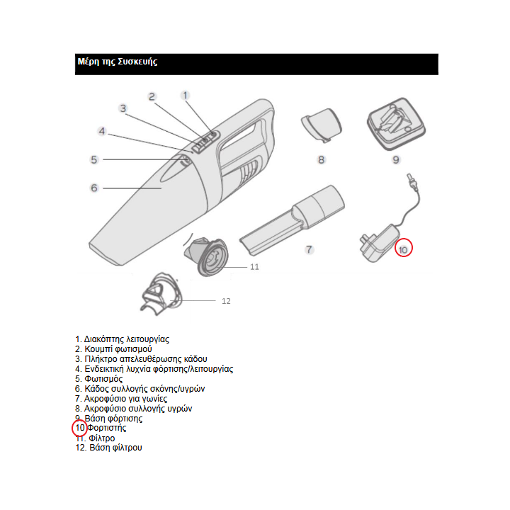 Φορτιστής με βάση φόρτισης για σκουπάκι επαναφορτιζόμενο IZZY original IZZY SKKFOR0047