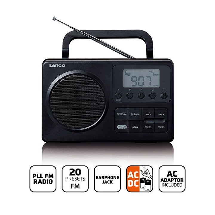 copy of Φορητό ραδιόφωνο FM, σε μαύρο/γκρι χρώμα NEDIS