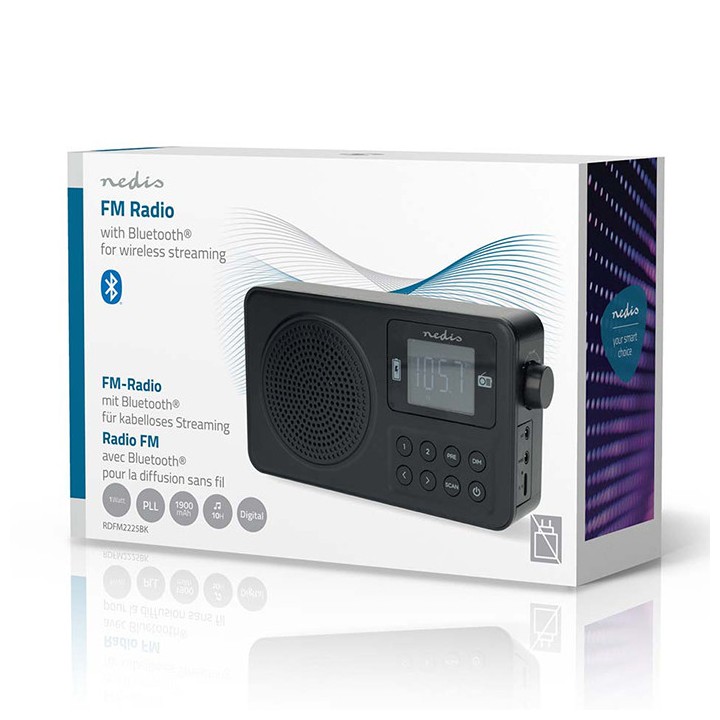 copy of Φορητό ραδιόφωνο FM, σε μαύρο/γκρι χρώμα NEDIS