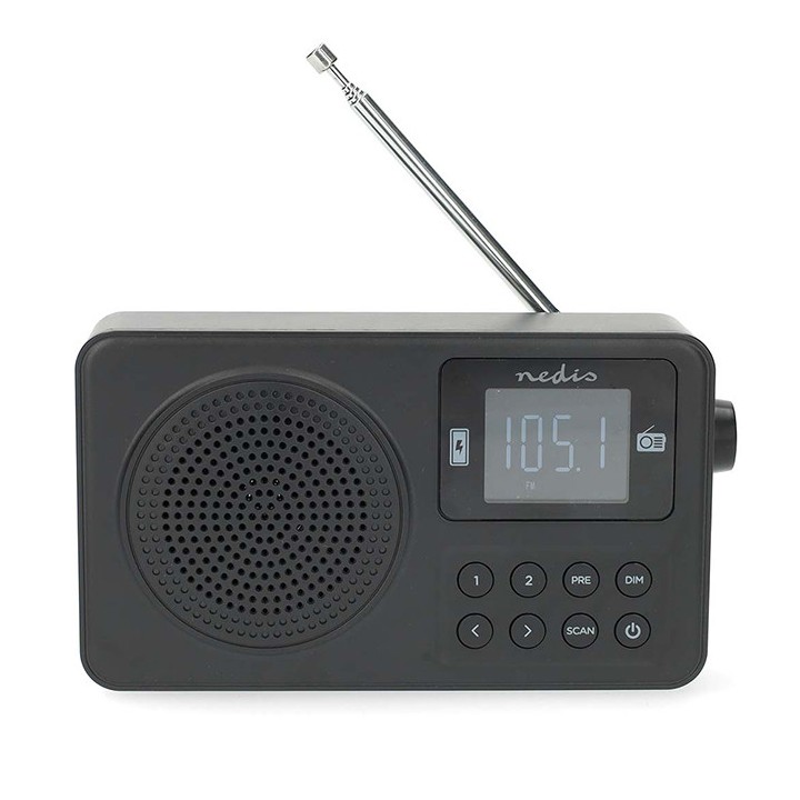 copy of Φορητό ραδιόφωνο FM, σε μαύρο/γκρι χρώμα NEDIS