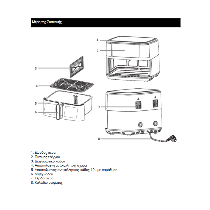 copy of Κάδος κομπλέ φριτέζας αέρος Digital 7 Lt IZ-8207 IZZY original