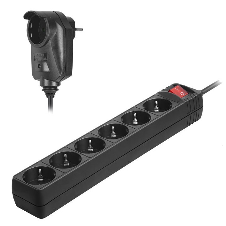 Πολύπριζo υπερτάσεως τριών θέσεων γωνιακό με καλώδιο και διακόπτη ΓΕΝΙΚΗΣ ΧΡΗΣΗΣ