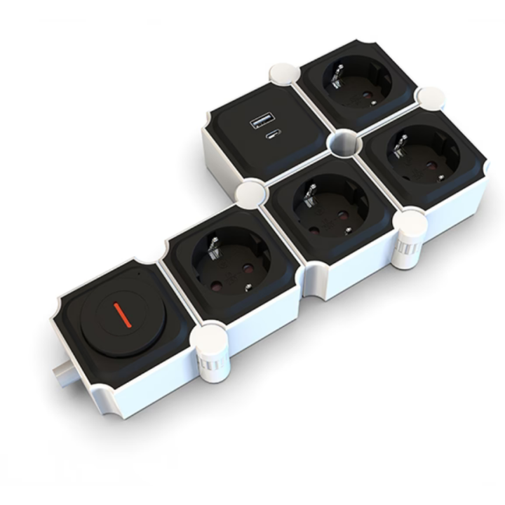 Πεντάπριζο γωνιακό χωρίς καλώδιο με διακόπτη EUROLAMP