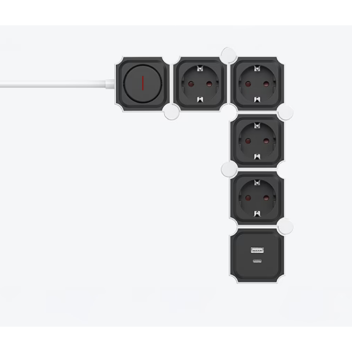 Πεντάπριζο γωνιακό χωρίς καλώδιο με διακόπτη EUROLAMP 147-62026 | p...