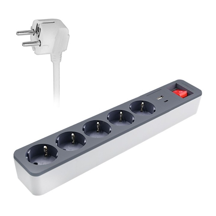 Πεντάπριζο γωνιακό χωρίς καλώδιο με διακόπτη EUROLAMP