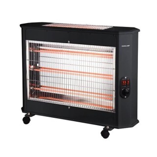 2400W black quartz heater with fan and humidifier EUROLAMP