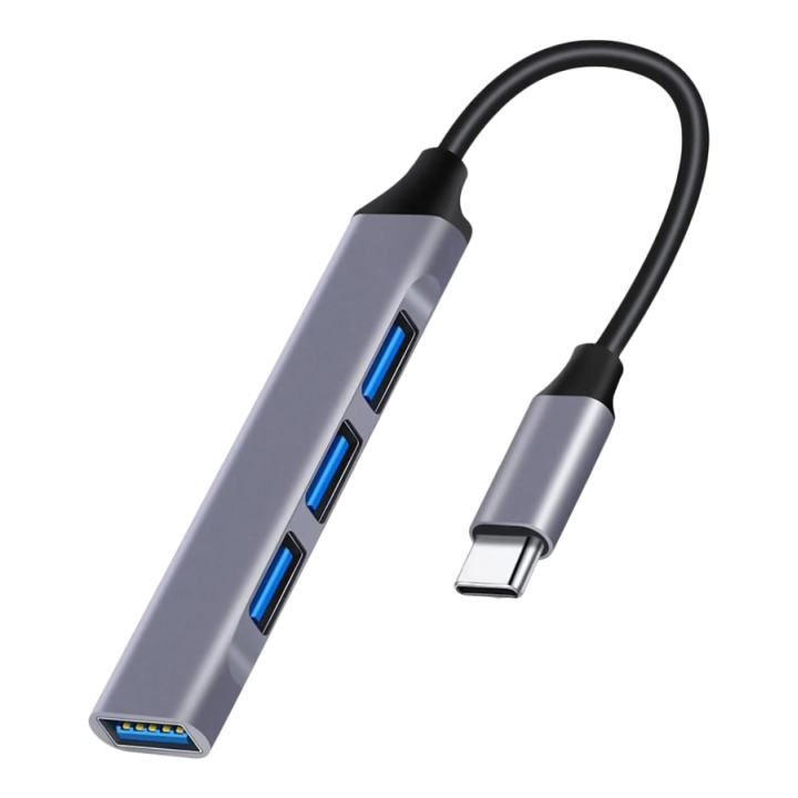 Καλώδιο USB 3.0 Hub 4 θυρών, σε γκρι χρώμα PT-1114 | ploutarxoselec...