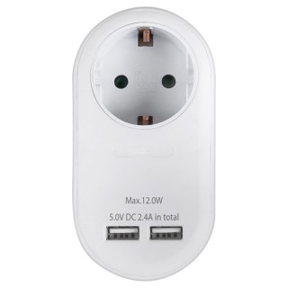 Adapter with surge protection from a male plug to a female socket for GENERAL USE