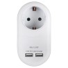 Adapter with surge protection from a male plug to a female socket for GENERAL USE