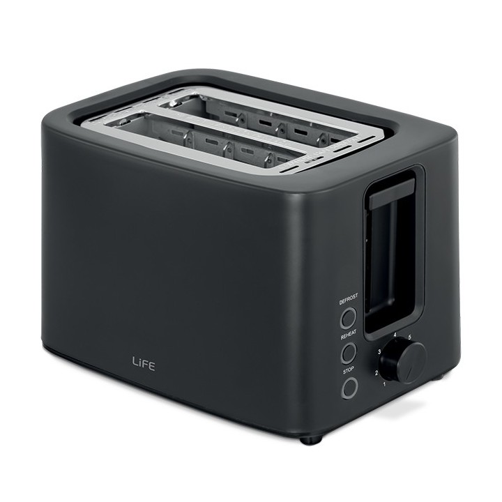 LIFE Αυτόματη φρυγανιέρα, 750W CRISPY BLACK | ploutarxoselectronics.gr