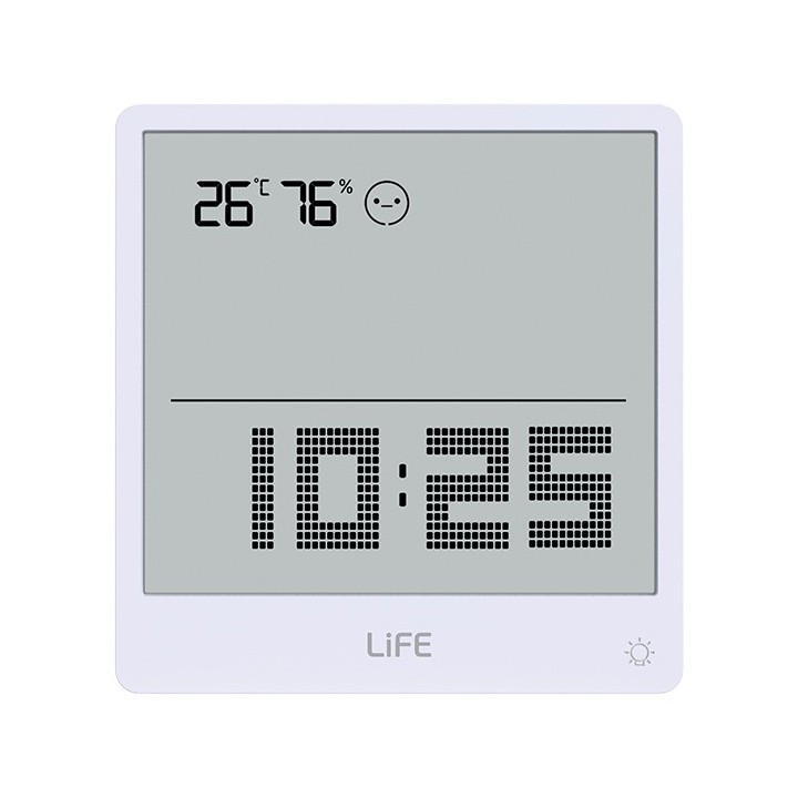 Digital indoor thermometer and hygrometer, with silver-colored aluminum frame