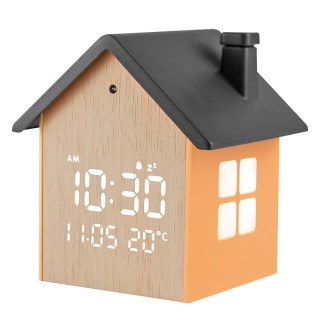 Digital indoor thermometer and hygrometer, with silver-colored aluminum frame