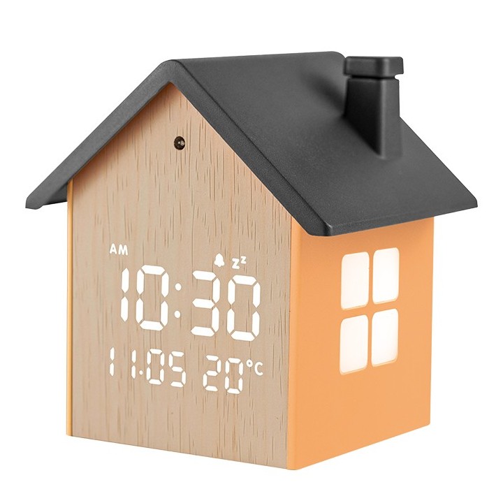 Digital indoor thermometer and hygrometer, with silver-colored aluminum frame