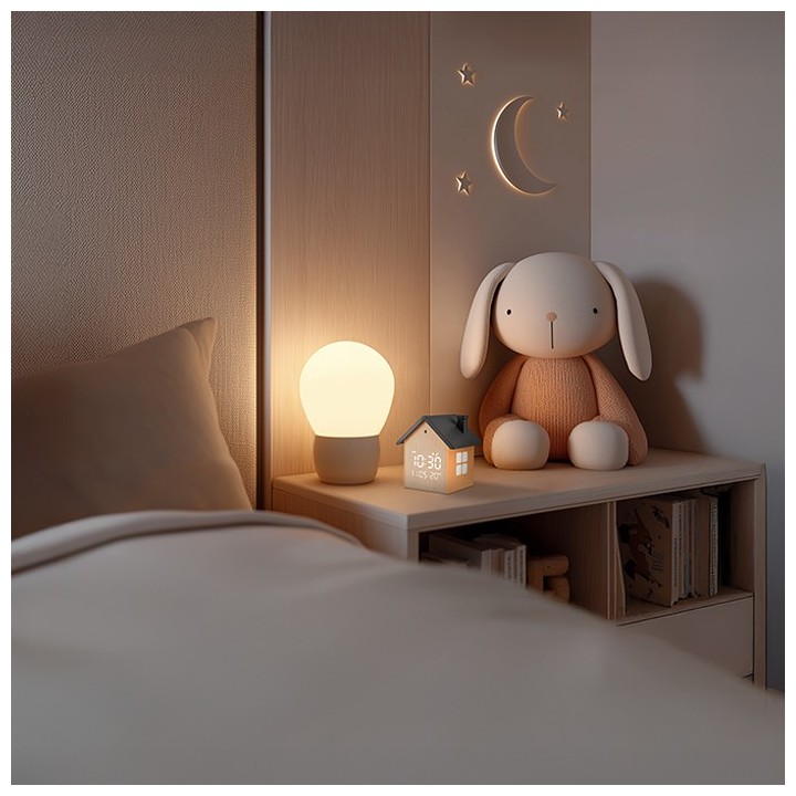 Digital indoor thermometer and hygrometer, with silver-colored aluminum frame