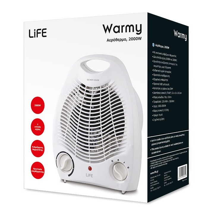 VINTAGE 1000W/2000W white room fan heater