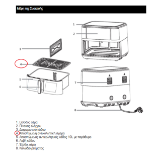 IZZY Κάδος φριτέζα αέρος – Air Fryer 10Lt Digital IZ-8225 IZZY orig...
