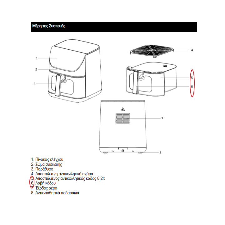 IZZY Κάδος φριτέζας αέρος 6Lt IZ-8217 IZZY original FRKAD0011 | plo...