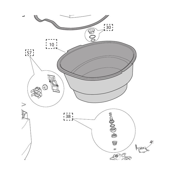 Φλάντζα τεφλόν στον άξονα φριτέζας DELONGHI original