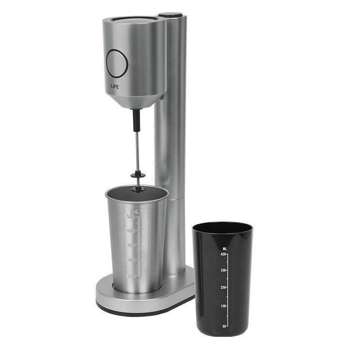 Frappé maker with 1 stainless steel + 1 plastic cup and push button, 100W.
