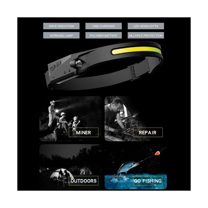 Battery head COB LED flashlight